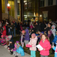 <p>Throngs of onlookers gather for Mount Kisco&#x27;s Christmas tree lighting ceremony.</p>