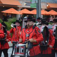 <p>A marching band takes part in the Mount Kisco Fire Department&#x27;s annual parade.</p>