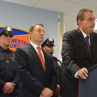 <p>Westchester County Police Commissioner George Longworth speaks at a press conference in response to a pair of luring reports in Mount Kisco.</p>