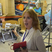 <p>Linda Mosiello, director at Sunshine Children&#x27;s Home &amp; Rehab Center in New Castle, gives a tour of a storage space on the grounds. A need for more space is cited as a reason for a proposed expansion.</p>