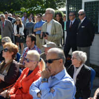 <p>Attendees at the renaming of Muscoot Farm in Somers. The farm was officially renamed in honor of late County Executive Al DelBello.</p>