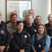 <p>Members of the Stamford police department were honored for swiftly detaining three suspects who fled from the scene of a homicide in Lione Park. </p>