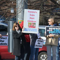 <p>Members of the Bedford Teachers Association (BTA) rallied in downtown Mount Kisco, calling for an end to a recession-era state policy of withholding aid in order to balance its budget. The rally was held near Gov. Andrew Cuomo&#x27;s home.</p>