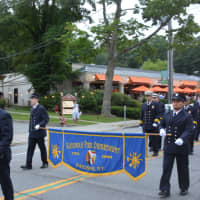 <p>Katonah firefighters march in the Mount Kisco Fire Department&#x27;s annual parade.</p>