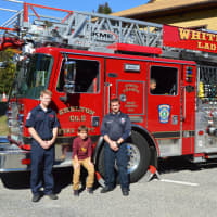 <p>The ladder truck at the White Hills Volunteer Fire Department is a favorite at the open house last Saturday.</p>