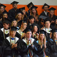 <p>Members of Pawling High School&#x27;s Class of 2016 give a round of applause at their commencement.</p>