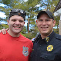 <p>Closter Police Officer Justin Krapels, left, and Sgt. James Buccola</p>