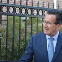 <p>Gov. Dannel Malloy speaks at a press conference in Norwalk Monday on enhanced bus service.</p>