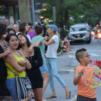 <p>Onlookers at the Mount Kisco Fire Department&#x27;s annual parade.</p>