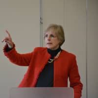 <p>Financial author Jane Bryant Quinn speaks at the Mount Kisco Public Library.</p>
