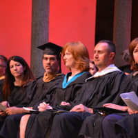 <p>Members of Bedford Central&#x27;s school board site for Fox Lane High School&#x27;s 2016 commencement.</p>
