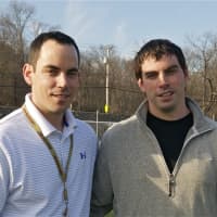 <p>Rye lacrosse coaches Brian (L) and Scott Dooley.</p>