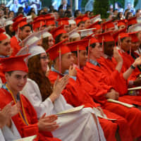 <p>Fox Lane High School&#x27;s 2016 graduates give a round of applause at their commencement.</p>
