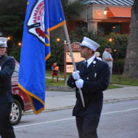 <p>Mamaroneck firefighters march in the Mount Kisco Fire Department&#x27;s annual parade.</p>