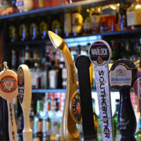 <p>Beers on tap at Holy Smoke in Mahopac.</p>
