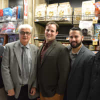 <p>Left to right: Family members John DeCicco Sr., Joe DeCicco Sr., John DeCicco Jr., Joe DeCicco Jr. and Chris DeCicco. The family members were at the opening of their new grocery store in Millwood.</p>