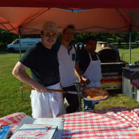 <p>Silver Sands Pizza of Milford makes pizza to order at the Trumbull Farmers Market.</p>