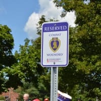 <p>One of the two designated purple parking spots.</p>