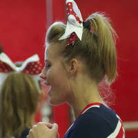 <p>A Ketcham cheerleader prepares for competition.</p>