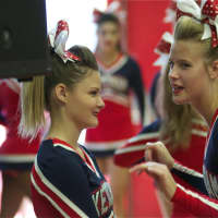 <p>RCK cheerleaders get ready to compete.</p>