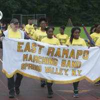 <p>The East Ramapo Marching Band leads Sunday&#x27;s walk.</p>