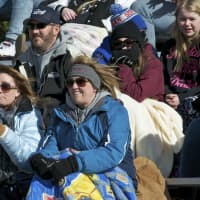 <p>Fans stay warm at Saturday&#x27;s game.</p>