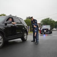 <p>&quot;Chief Boylan&quot; pulls over Sgt. Mike Garner in a staged incident.</p>