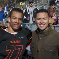 <p>Isaiah Williams and his dad after Saturday&#x27;s win.</p>