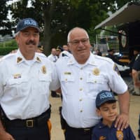 <p>Bergen County Sheriff Michael Saudino (right) with his &quot;Chief For A Day,&quot; Justin Pagan and Park Ridge Police Chief Joseph Madden.</p>