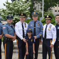<p>Members of the Paramus Police Department with their &quot;Chief For A Day,&quot; Neha Kurian.</p>