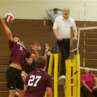 <p>The Scarsdale High boys volleyball team played last week at Clarkstown South.</p>