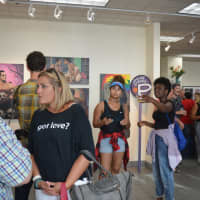 <p>Art lovers gathered for the opening reception of the SameSex exhibition at City Lights Gallery in Bridgeport.</p>