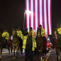 <p>Bridgeport Police on horseback outside Wedesday&#x27;s Grand Opening. </p>