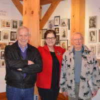 <p>Weston Historical Society President Dallas Kersey, left, Executive Director Susan Gunn Bromley and past President Reg Bowden, committee chair, helped put together &quot;Memories of World War II.&quot;</p>