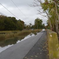 <p>High tide made it difficult to get to Burying Hill Beach on Friday.</p>