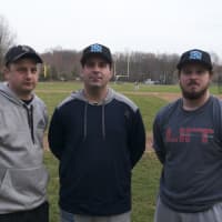 <p>Rye Neck Manager Joe Carlucci (center) and coaches Bryan Iacovelli (L) and Kevin McQuade.</p>