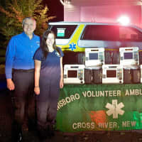 <p>Lewisboro Volunteer Ambulance Corp volunteers with new EKG equipment.</p>
