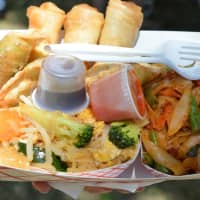 <p>A Thai food combo platter from Aroy-D, The Thai Elephant Truck.</p>