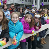 <p>Tens of thousands line the streets of Stamford for Sunday&#x27;s parade.</p>