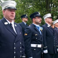 <p>Thousands of firemen, NYPD, public officials and civilian attendees lined the streets around the Church of the Annunciation to mourn FDNY Battalion Chief Michael Fahy, killed Tuesday in a Bronx building explosion.</p>
