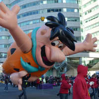 <p>Fred Flintstone wasn&#x27;t exactly flying high, but he was flying at the Stamford Downtown Parade Spectacular Sunday.</p>