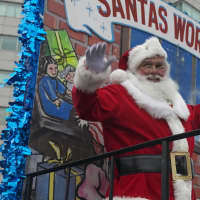 <p>Santa greets the crowd at the close of Sunday&#x27;s parade.</p>