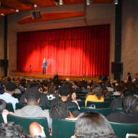 <p>M. Quentin Williams, author of &quot;How Not to Get Killed by the Police,&quot; spoke to Norwalk High School students on Thursday.</p>
