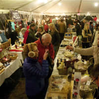 <p>Shoppers at the RHS Holiday Bazaar at Pinkney Park on Sunday.</p>