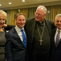 <p>Cardinal Timothy Dolan, Archbishop of New York, joins (L to R) BCW President Marsha Gordon, Westchester County Executive Rob Astorino and BCW Chairman of the Board Tony Justic prior to Thursday night&#x27;s dinner.</p>