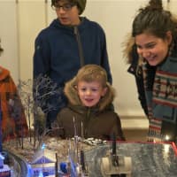 <p>Kids love the train display in Pinkney House.</p>