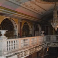 <p>The balcony at the Majestic Theater in Bridgeport</p>