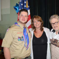 <p>Jeremy Fine and Freeholders Tracy Zur and David Ganz.</p>