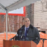 <p>Gary Flocco, CEO of Corvus Capital Partners, thanks those who worked on the Cherry Street Lofts project in Bridgeport.</p>