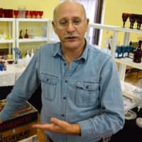<p>Jim Dwire of Two J&#x27;s came in from Connecticut to participate in the Depression Glass Show in Allendale.</p>